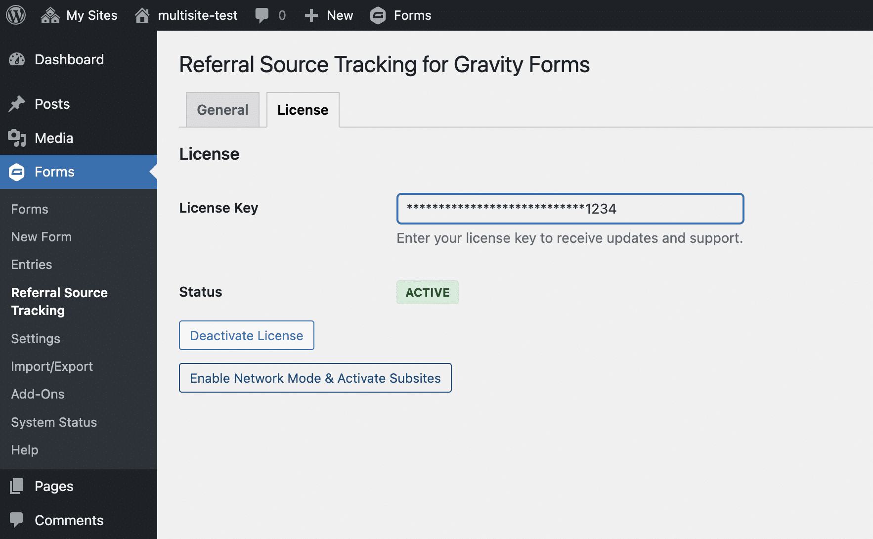 Gravity Form Referral Tracking Multisite Network Mode