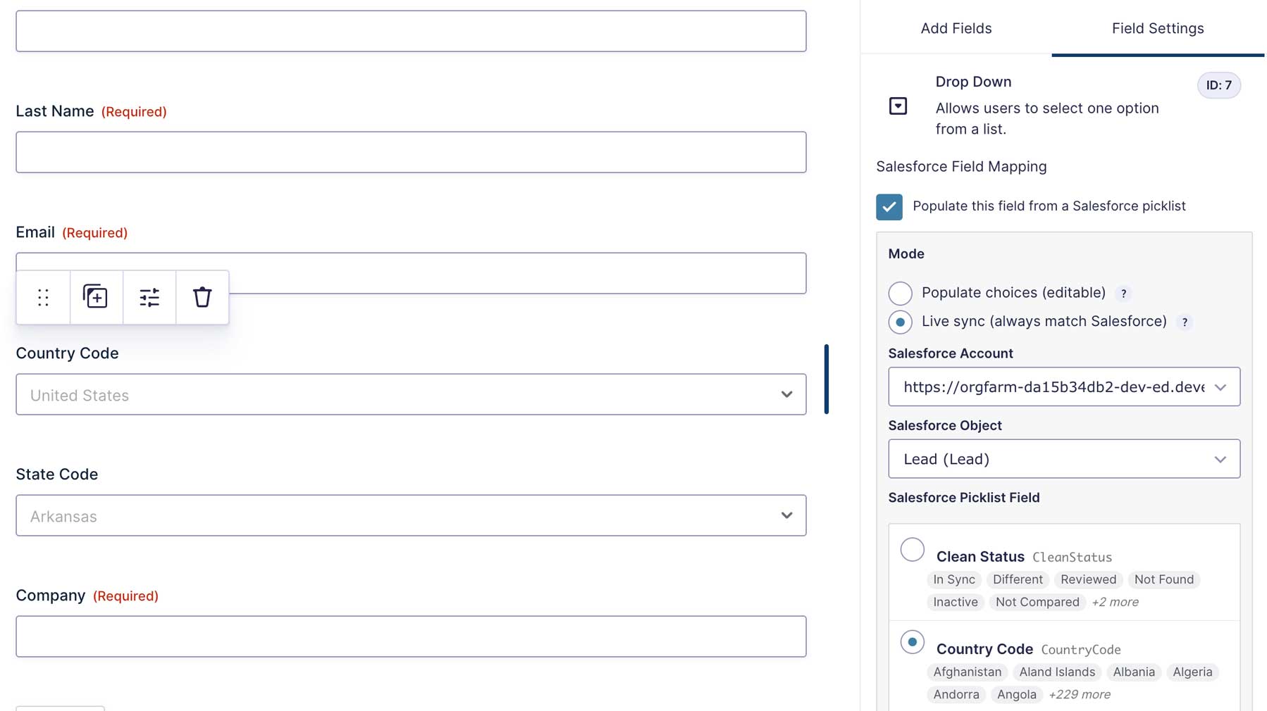 pb sf picklist mapping