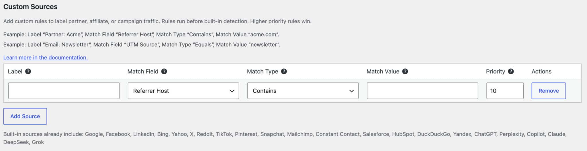 Gform Referral Tracking Custom Sources